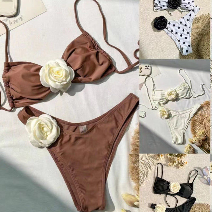 Damen Bandeau-Bikini mit floralen Details Echo Archiv