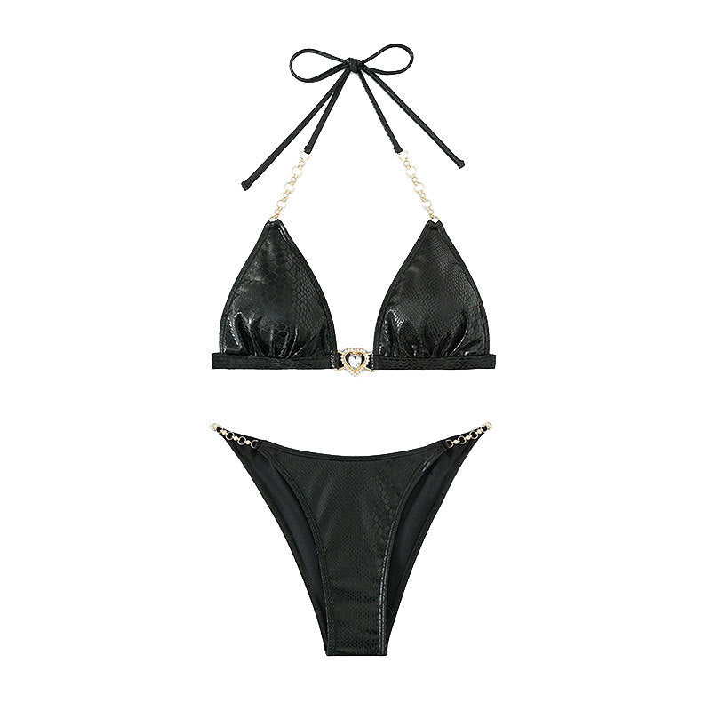 Damen Triangel-Bikini mit Kettenakzenten und eleganter Schnürung Echo Archiv