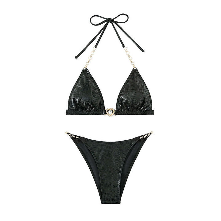 Damen Triangel-Bikini mit Kettenakzenten und eleganter Schnürung Echo Archiv