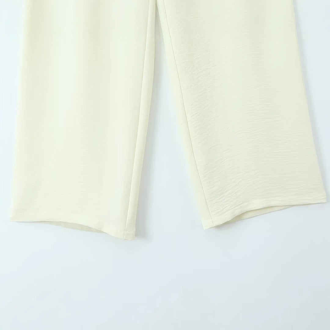 Damen Weite, hochtaillierte Stoffhose mit Bundfalten und Seitentaschen Echo Archiv