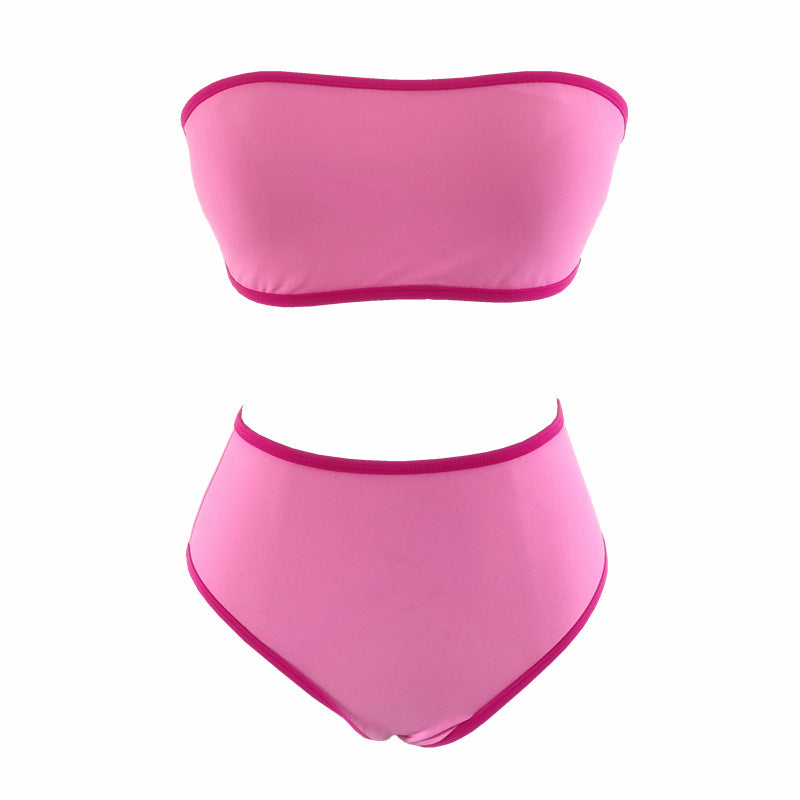 Damen Bandeau-Bikini mit hohem Bund und eleganten Akzenten Echo Archiv