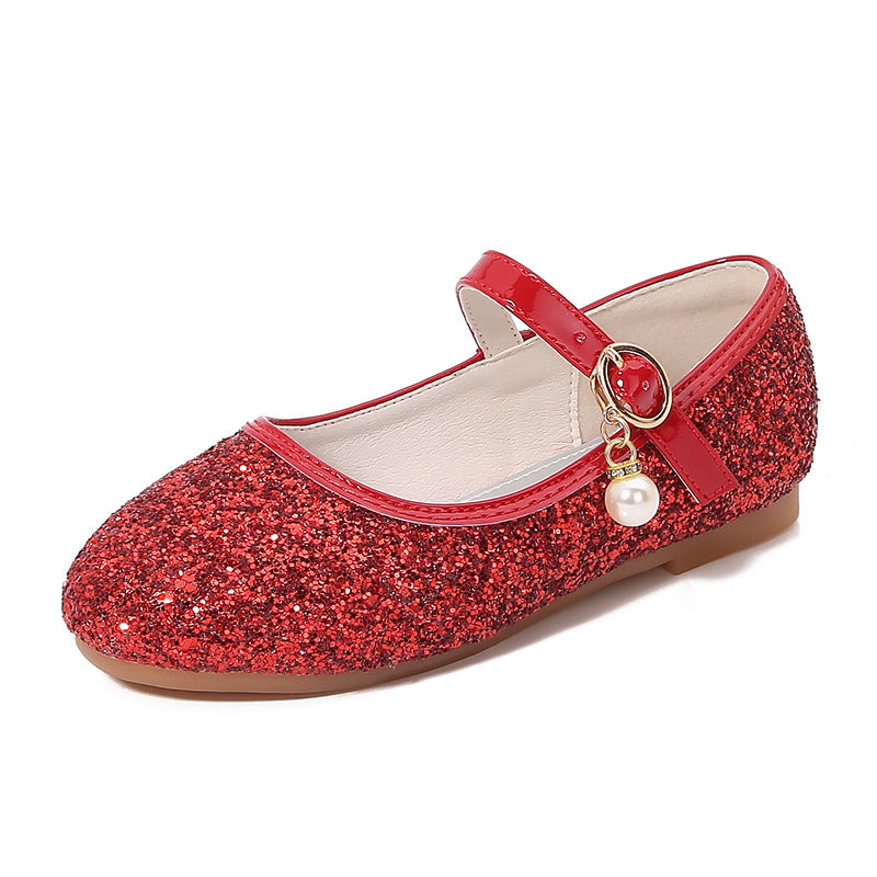 Mädchen Glitzernde Mary Jane Ballerinas mit Perlenapplikation Echo Archiv