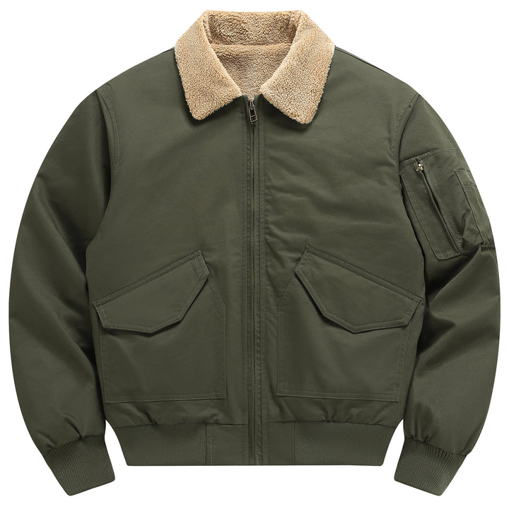 Herren lässige Freizeitjacke mit weichem Teddyfutter und funktionalen Taschen Echoarchiv
