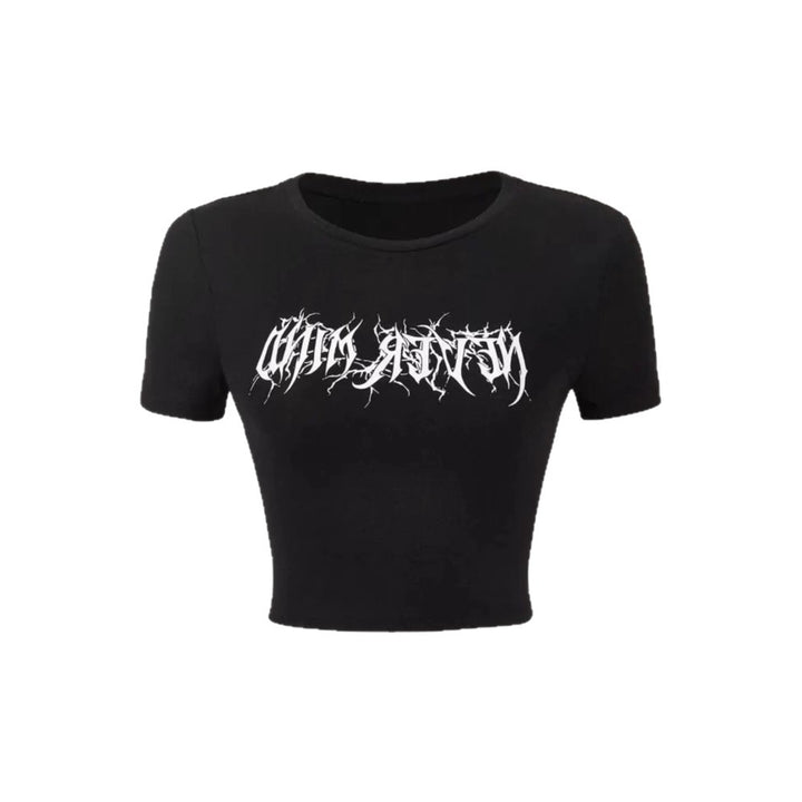 Damen Crop-Pullover mit kreativem Statementdruck Echo Archiv