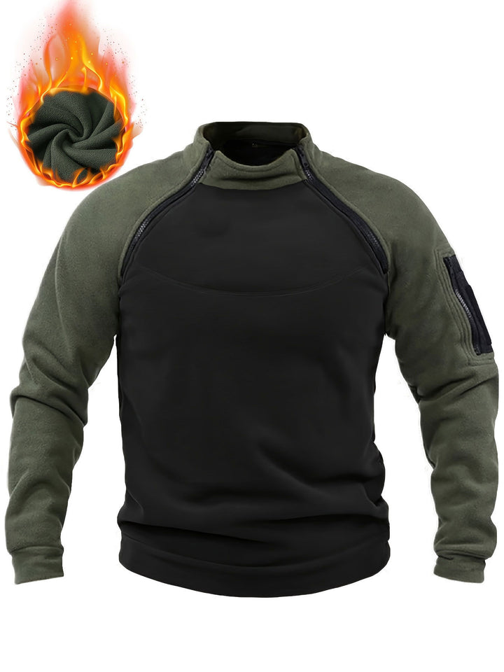 Herren Technischer Fleece-Pullover mit winddichter Frontpaneel und Armtasche Echo Archiv