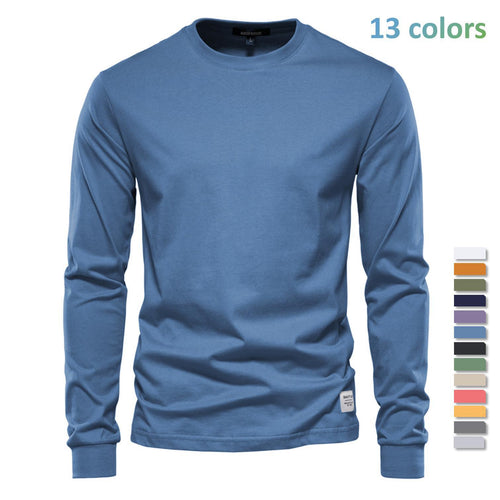 Herren nan klassisches langärmliges Baumwollshirt mit Rundhalsausschnitt und elastischen Bündchen Echo Archiv