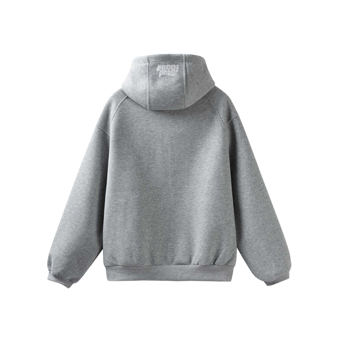 Unisex Oversize Kapuzenjacke mit hohem Kragen, Zweiwege‑Reißverschluss und eingearbeiteten Eingriffstaschen Echoarchiv