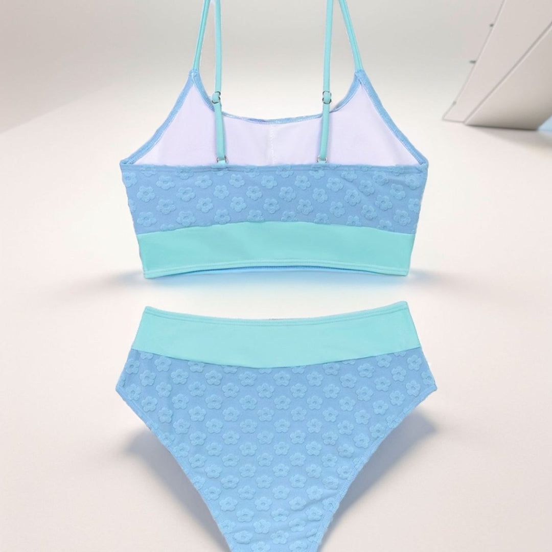 Damen Bikini-Oberteil mit hohem Bund und floralem Muster Echo Archiv