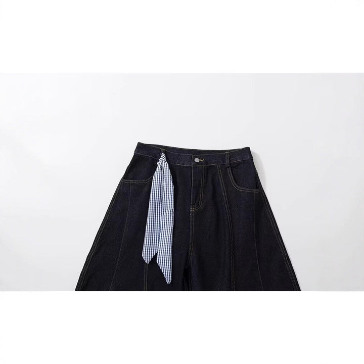 Damen Modische Weitbein-Hose mit innovativem Schnürdesign Echoarchiv
