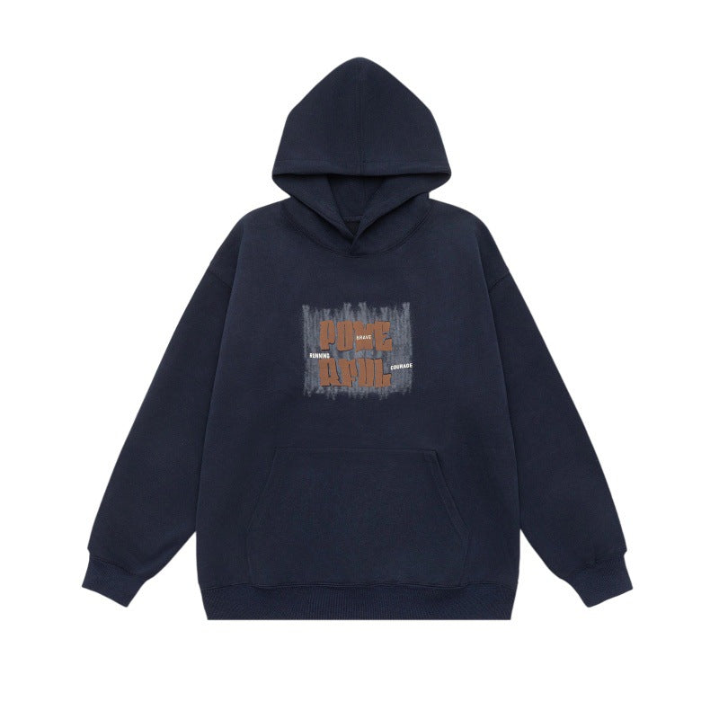 Unisex Oversized Kapuzenpullover mit Kängurutasche und markantem Frontprint Echoarchiv