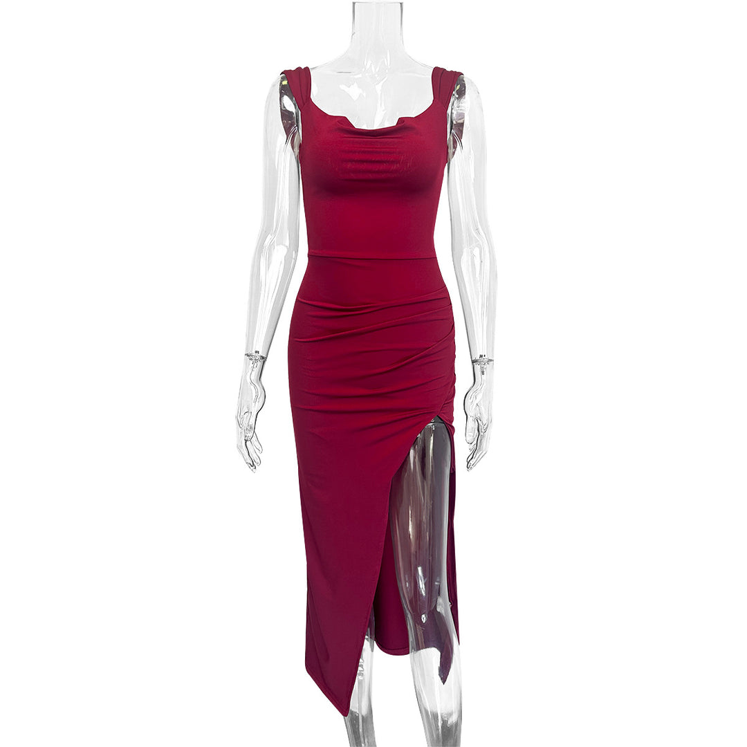 Damen Elegantes Wickelkleid mit hohem Schlitz und figurformendem Schnitt Echo Archiv