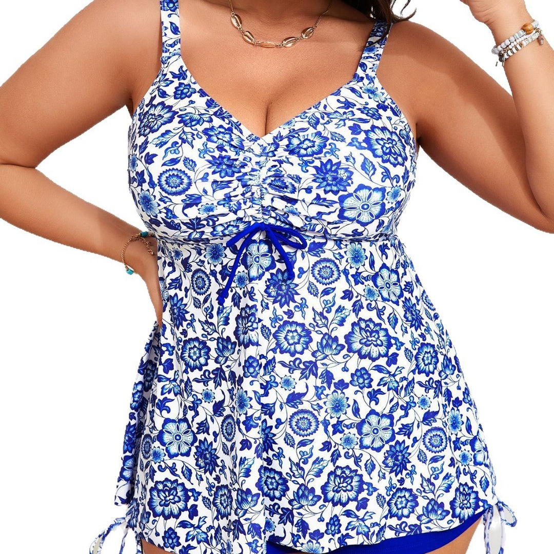 Damen Tankini-Set mit floralem Oberteil und sportlichen Shorts Echo Archiv