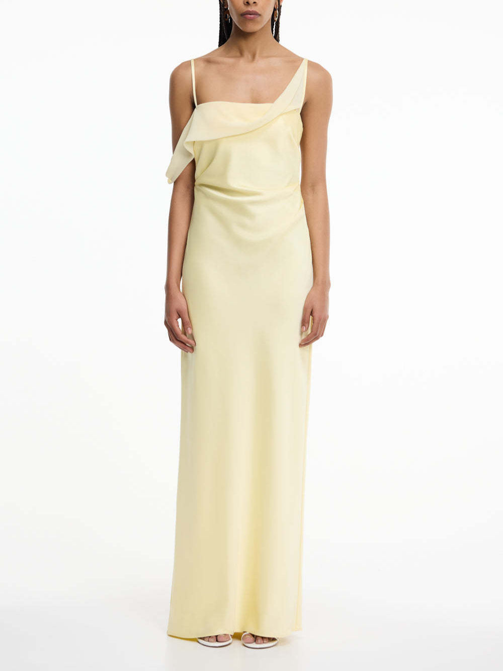 Damen Elegantes Maxikleid mit asymmetrischem Oberteil und fließendem Schnitt Echo Archiv