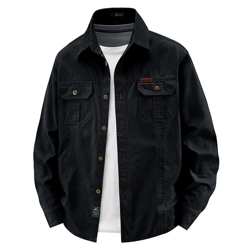 Herren nan leichte Overshirt-Jacke mit Klappbrusttaschen und klassischem Hemdkragen Echo Archiv