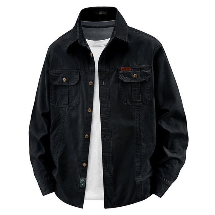 Herren nan leichte Overshirt-Jacke mit Klappbrusttaschen und klassischem Hemdkragen Echo Archiv