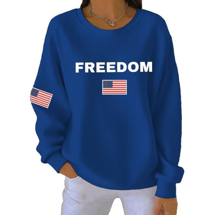 Damen Komfortabler Sweatshirt mit markantem Schriftzug Echoarchiv