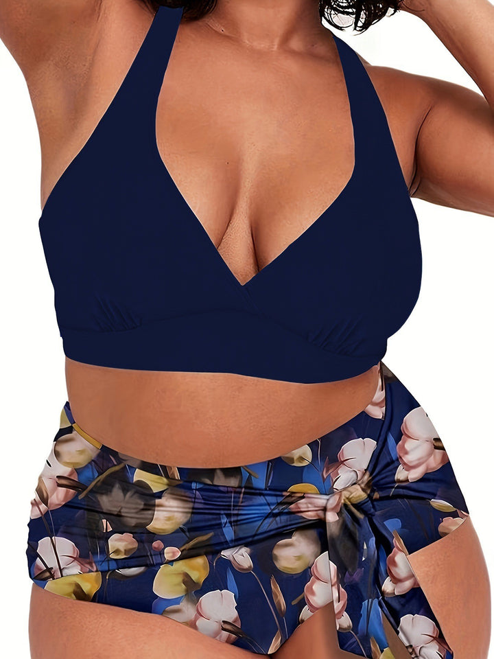 Damen Zweiteiliges Badeoutfit mit lässigem Wickelrock Echo Archiv