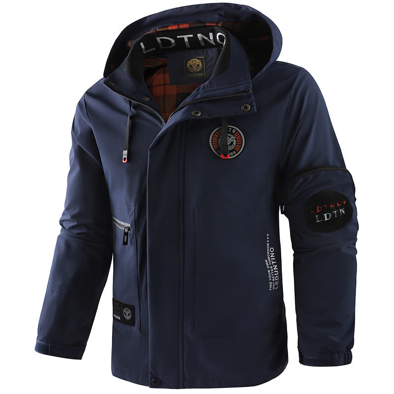 Herren nan wasserdichte Outdoorjacke mit Kapuze, multifunktionalen Taschen und atmungsaktivem Meshfutter Echo Archiv