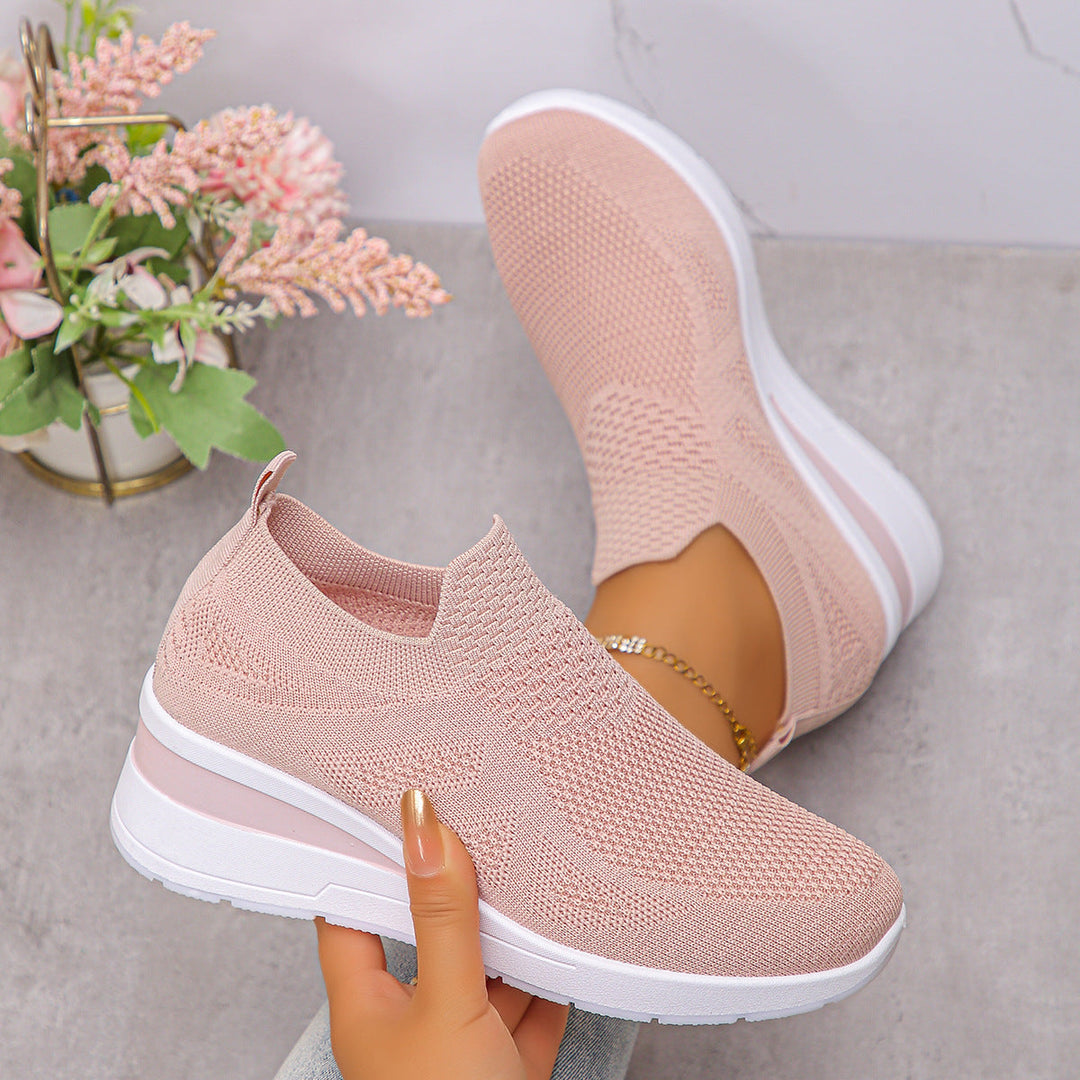 Damen Komfortable Wedge-Sneaker aus atmungsaktivem Strickmaterial Echo Archiv