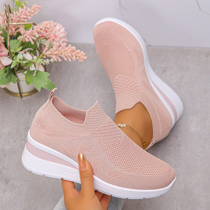 Damen Komfortable Wedge-Sneaker aus atmungsaktivem Strickmaterial Echo Archiv