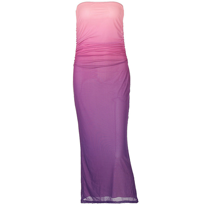 Damen figurbetontes Abendkleid mit schulterfreiem Design und eleganter Raffung Echo Archiv