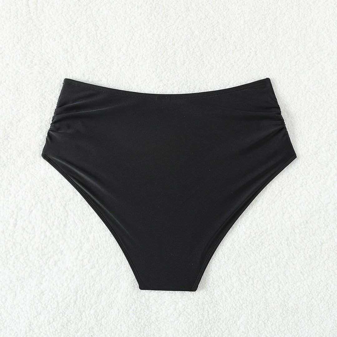 Damen Hoch geschnittener Bikini-Hosen mit Raffungen Echo Archiv
