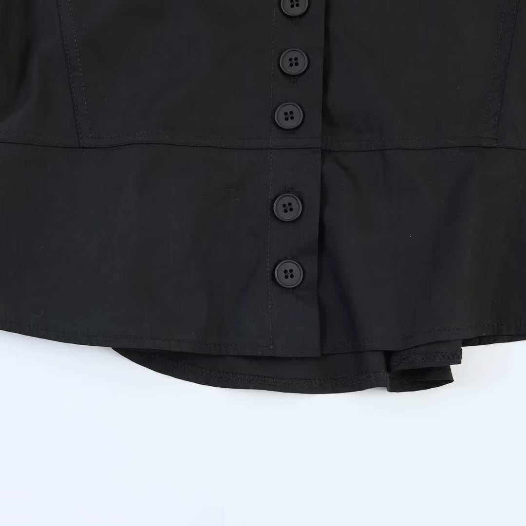 Damen gekürzte Blusenjacke mit durchgehender Knopfleiste und Hemdkragen Echo Archiv