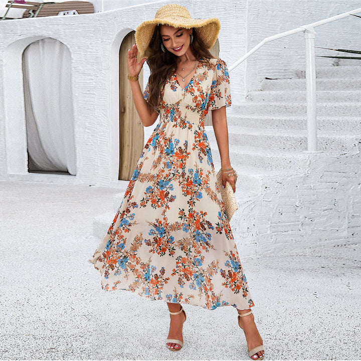 Damen Maxikleid mit schwingendem Rock und romantischem Blumenmuster Echo Archiv