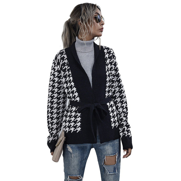 Damen Modischer Cardigan mit Bicolor-Hahnentritt Echo Archiv