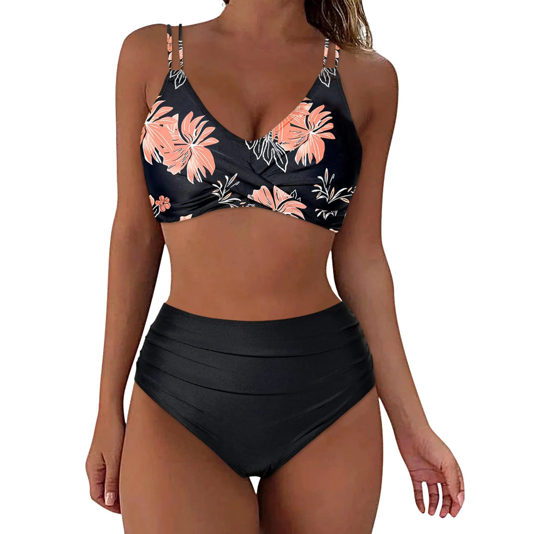 Damen Trendiger Hochschnitt-Bikini mit Raffung Echo Archiv