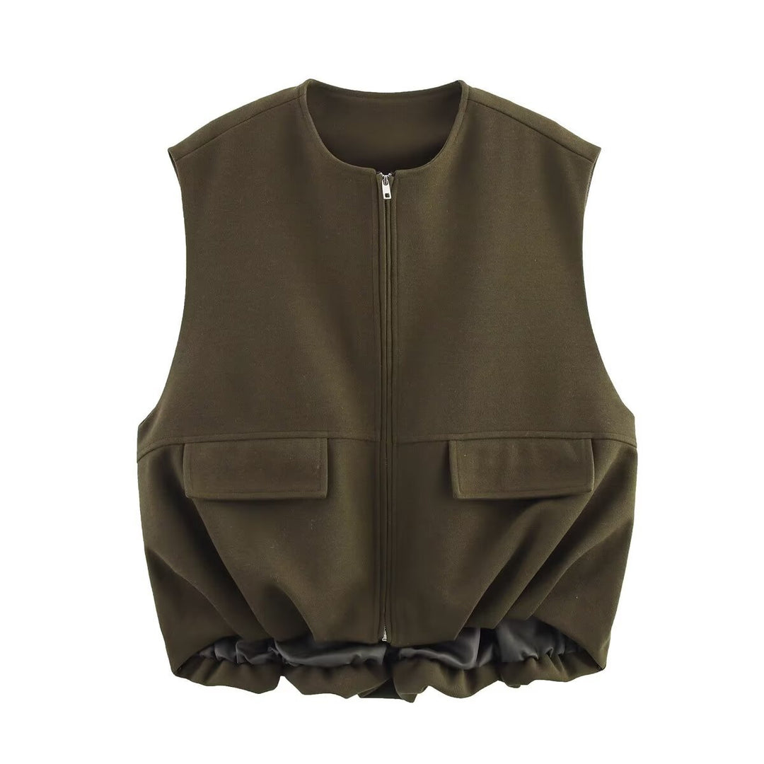 Damen Oversize-Suede-Blouson mit verkürztem Saum und Schulterklappen Echo Archiv