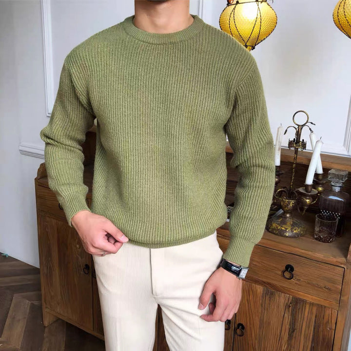 Herren Grobstrickpullover mit Rundhalsausschnitt – Norvane