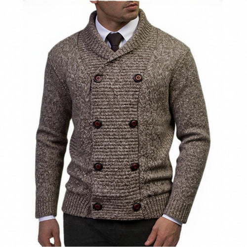 Herren modischer Strickpullover mit doppeltem Knopfverschluss und strukturiertem Design Echoarchiv