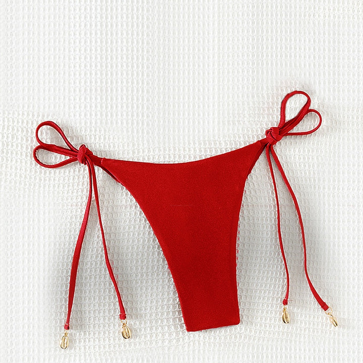Damen High-Waist Bikinihose mit verstellbaren Bindebändern Echo Archiv