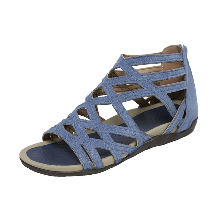 Damen  Riemchen-Sandalen mit geflochtenem Gitterdesign, gepolstertem Komfortfußbett und praktischem Fersenreißverschluss Echo Archiv