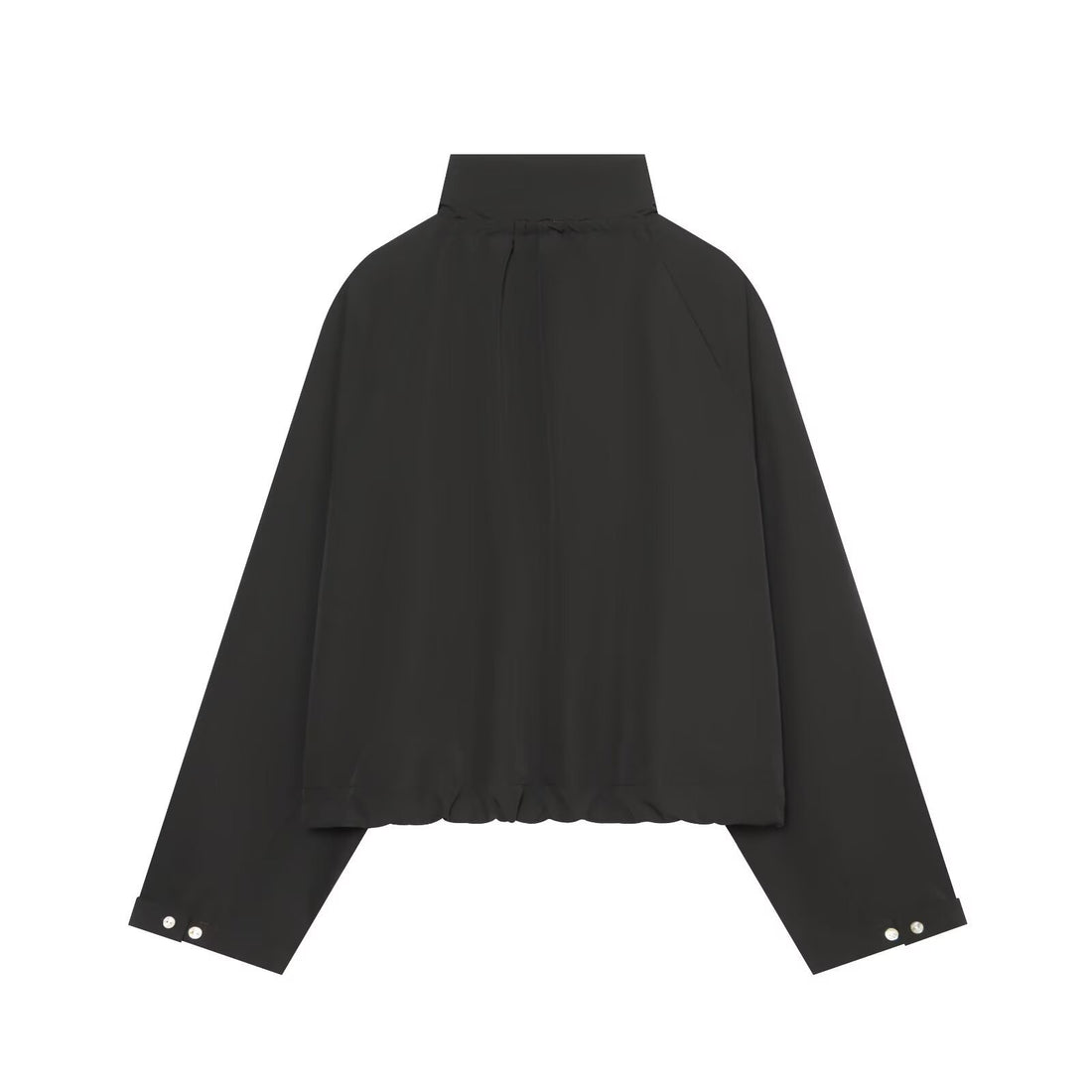 Damen Kurzer Cropped-Blouson mit hohem Stehkragen, Knopfleiste und Tunnelzugsaum Echo Archiv