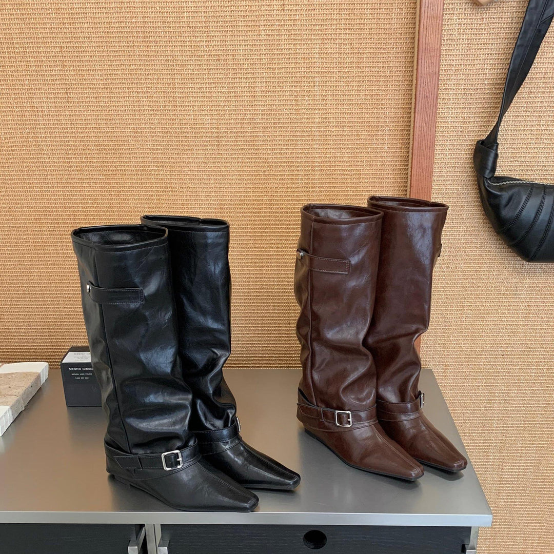 Damen Überknie-Stiefel aus Leder Echo Archiv