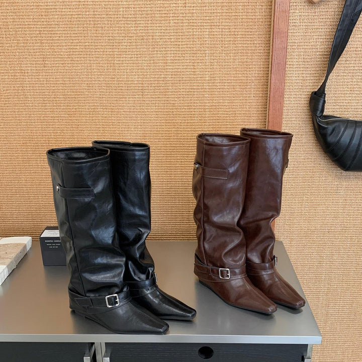 Damen Überknie-Stiefel aus Leder Echo Archiv