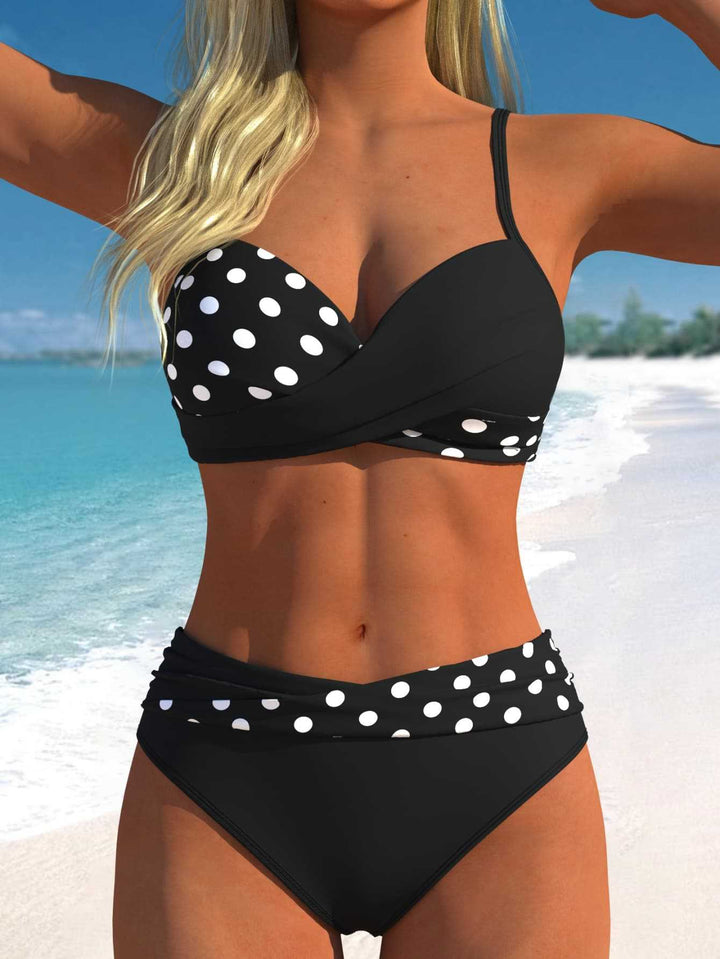 Damen Bikini-Set mit croppenden Oberteil und hohem Taillenschnitt Echo Archiv