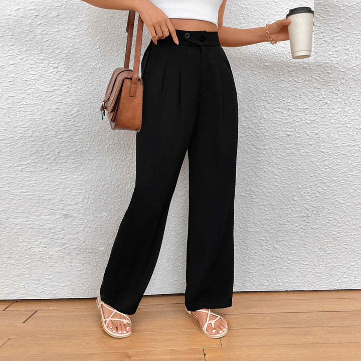 Damen Elegante Stoffhose mit hoher Taille und seitlichen Taschen Echo Archiv