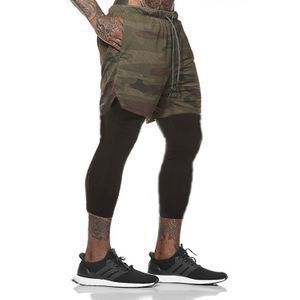 Herren Trainingsshorts mit integrierten Leggings und elastischem Bund Echoarchiv