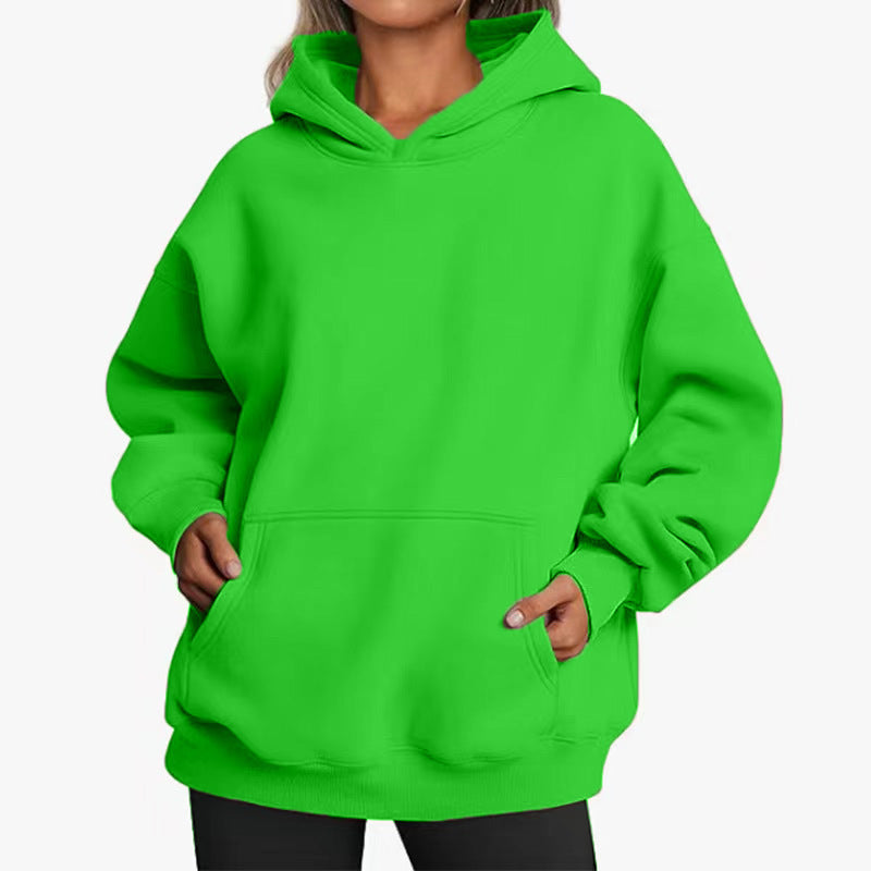 Damen nan extralanger Oversize-Kapuzenpullover im Boxy-Schnitt mit Kängurutasche und geripptem Abschluss Echo Archiv