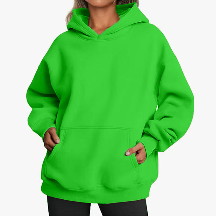 Damen nan extralanger Oversize-Kapuzenpullover im Boxy-Schnitt mit Kängurutasche und geripptem Abschluss Echo Archiv