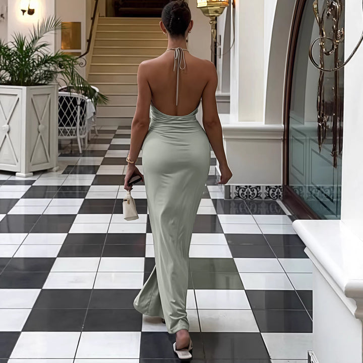Damen Elegantes Wickelkleid mit tiefer V-Ausschnitt und raffiniertem Gürtel Echo Archiv