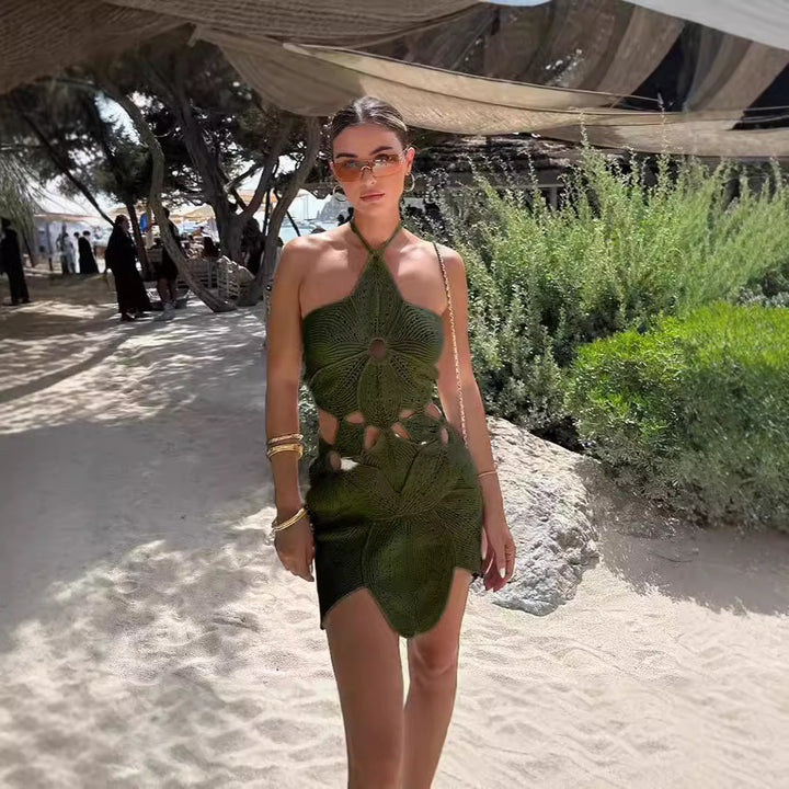 Damen Häkelkleid mit Cut-Outs und Blumenmuster Echo Archiv