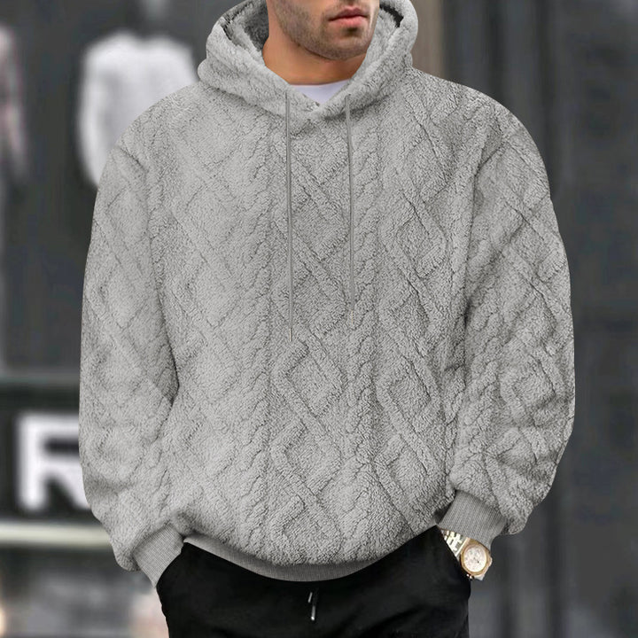 Herren Kuscheliger Fleece-Hoodie mit strukturiertem Design Echoarchiv