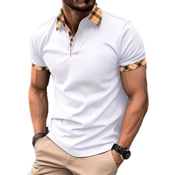 Herren Poloshirt mit kontrastierendem Kragen und modischen Muster Echoarchiv