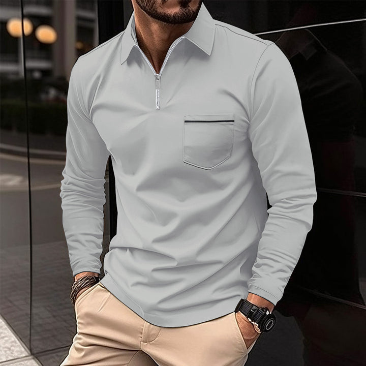 Herren Langarmshirt mit stylishen Reißverschluss-Details Echoarchiv