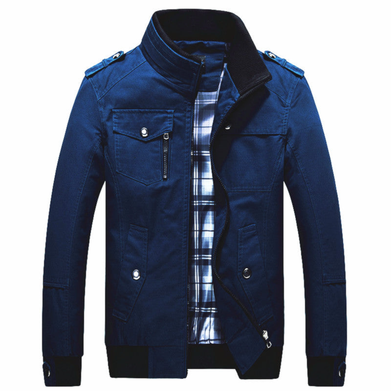 Herren nan leichte Canvas-Fieldjacke mit gesteppter Innenfütterung, Schulterklappen und kontrastierendem Rippbund Echo Archiv