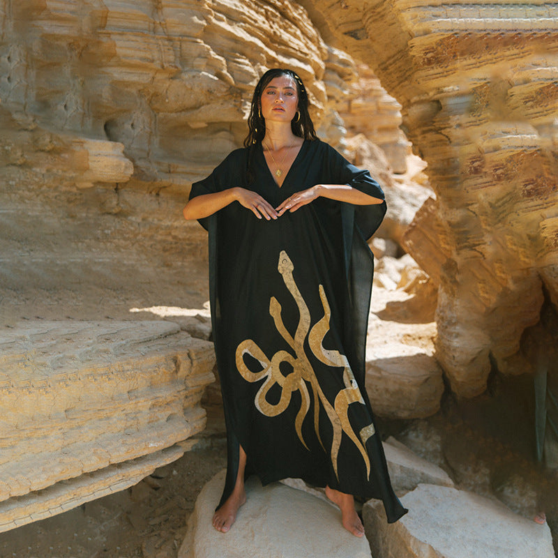 Damen Maxi-Kleid mit einzigartigem Schlangen-Design Echo Archiv